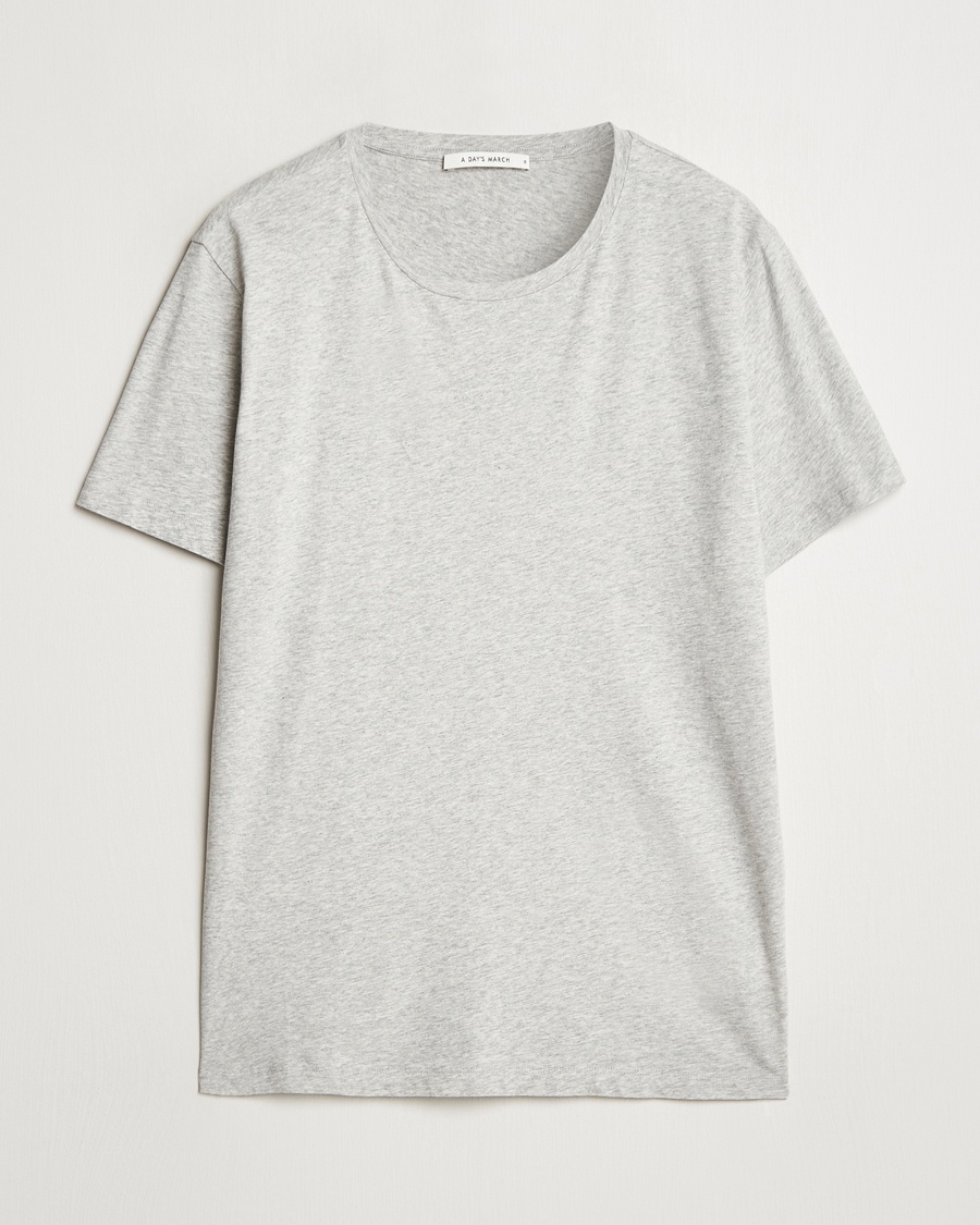 A Day's March Lightweight T-Shirt Grey Melange – Grijs