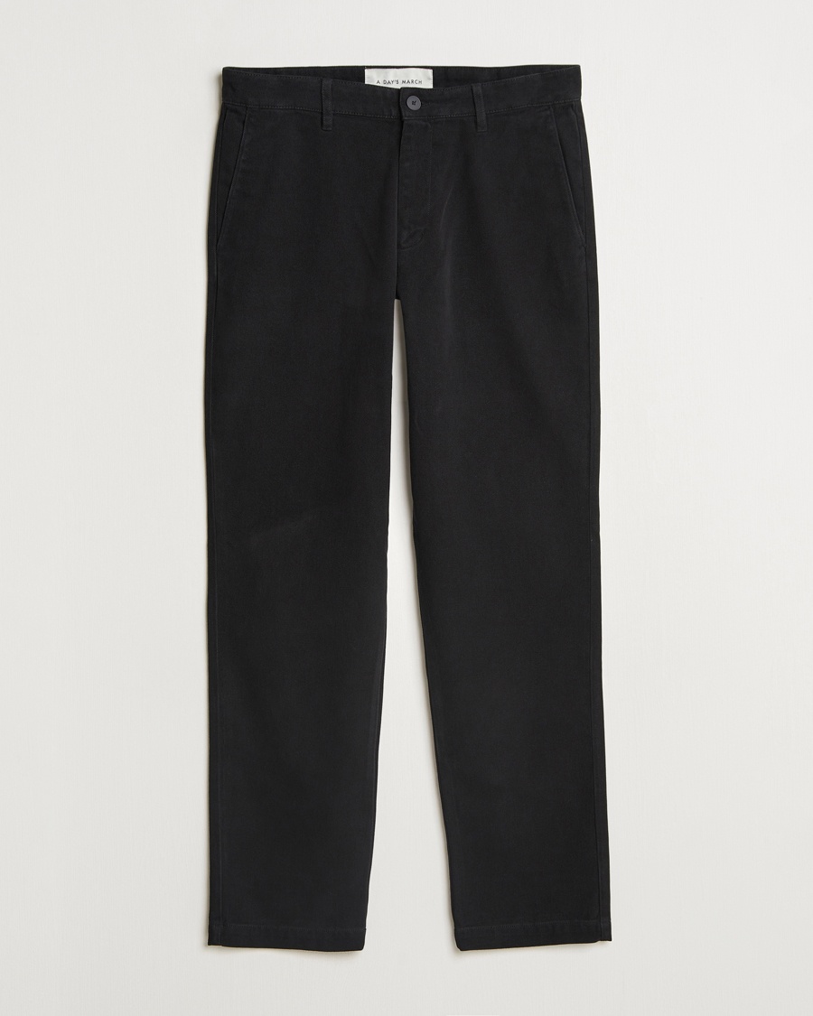 Heren | Broeken | A Day's March | Miller Cotton Lyocell Trousers Black