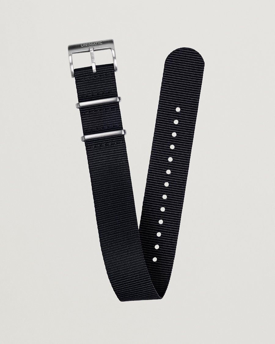 UNIMATIC Nylon Nato Steel 22mm Strap Black – Zwart