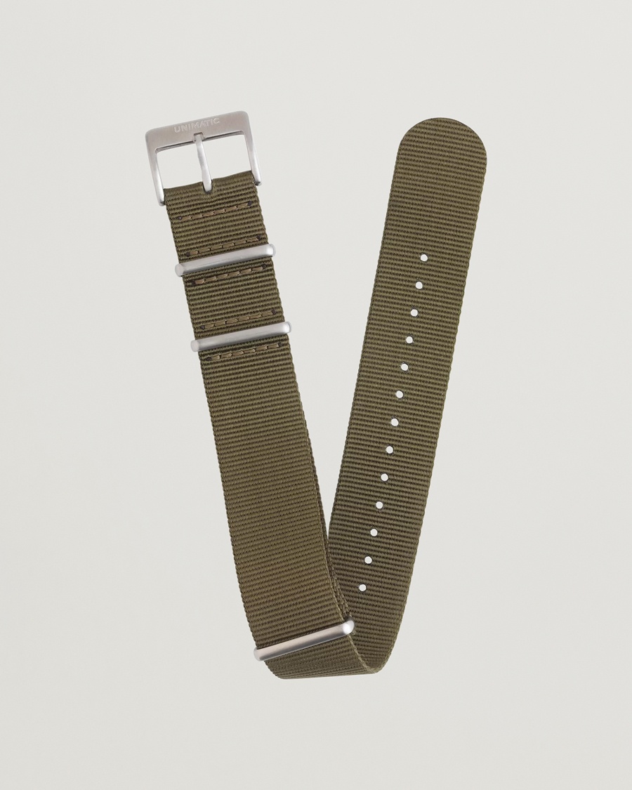 UNIMATIC Nylon Nato Steel 22mm Strap Olive – Groen