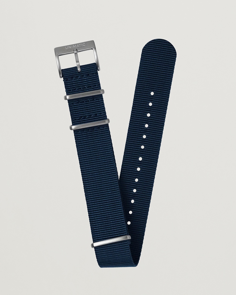 UNIMATIC Nylon Nato Steel 22mm Strap Vintage Navy – Blauw