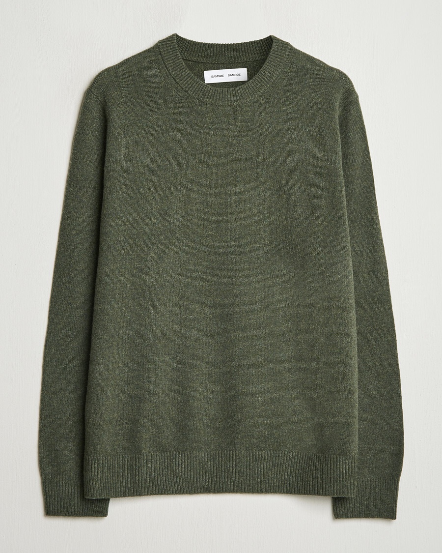 Samsøe Samsøe Isak Knitted Crew Neck Forest Night – Groen