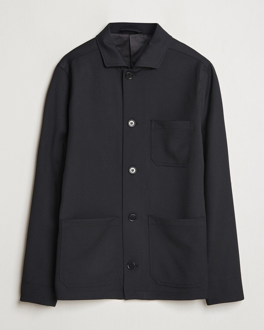 Filippa K Louis Wool Gabardine Shirt Jacket Black – Zwart