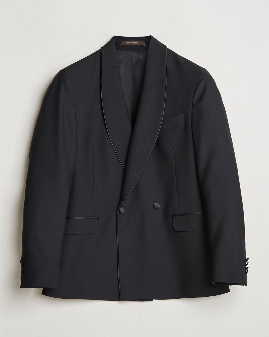 Heren | | Oscar Jacobson | Fattore Double Breasted Tuxedo Blazer Black