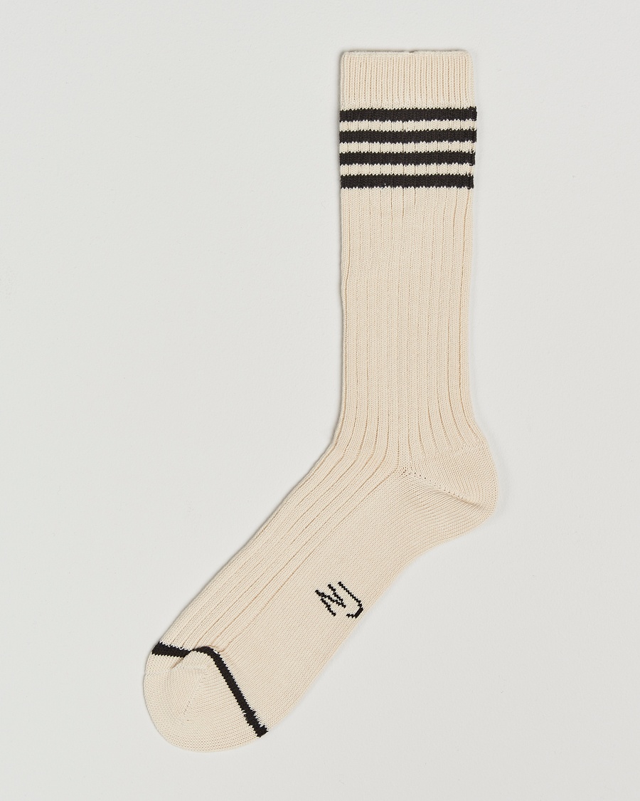 Nudie Jeans Retro Tennis Socks Off White/Black – Wit