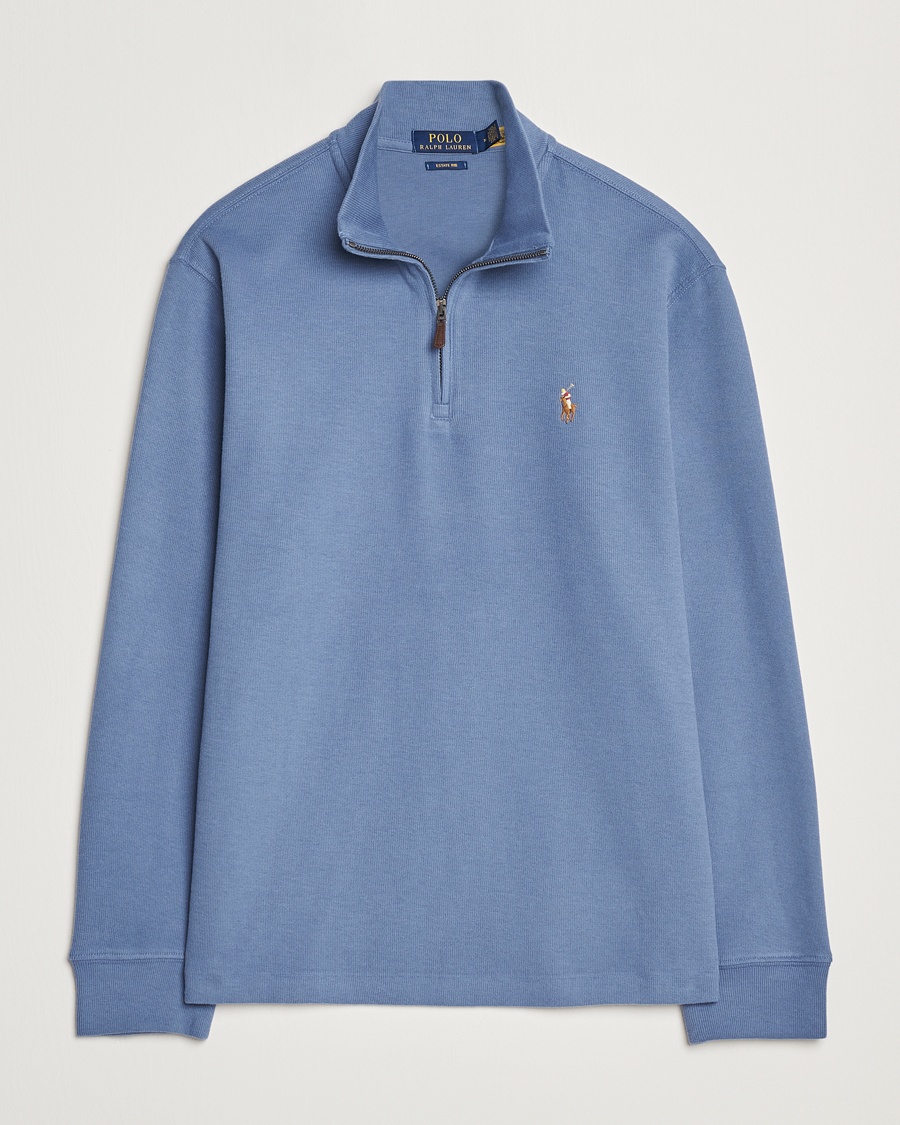 Heren | Half-zip | Polo Ralph Lauren | Double Knit Jaquard Half Zip Sweater Capri Blue