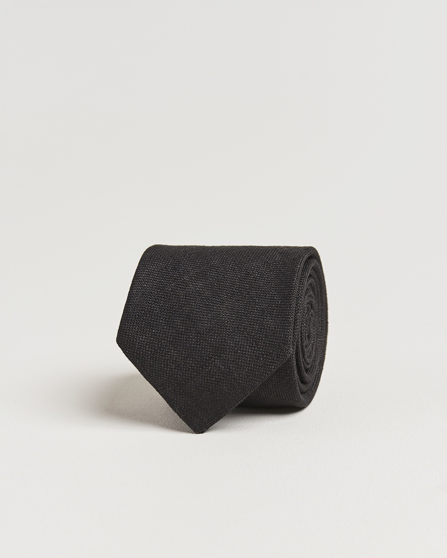 Heren | Business & Beyond - Formal | Amanda Christensen | Hopsack Linen 8cm Tie Black