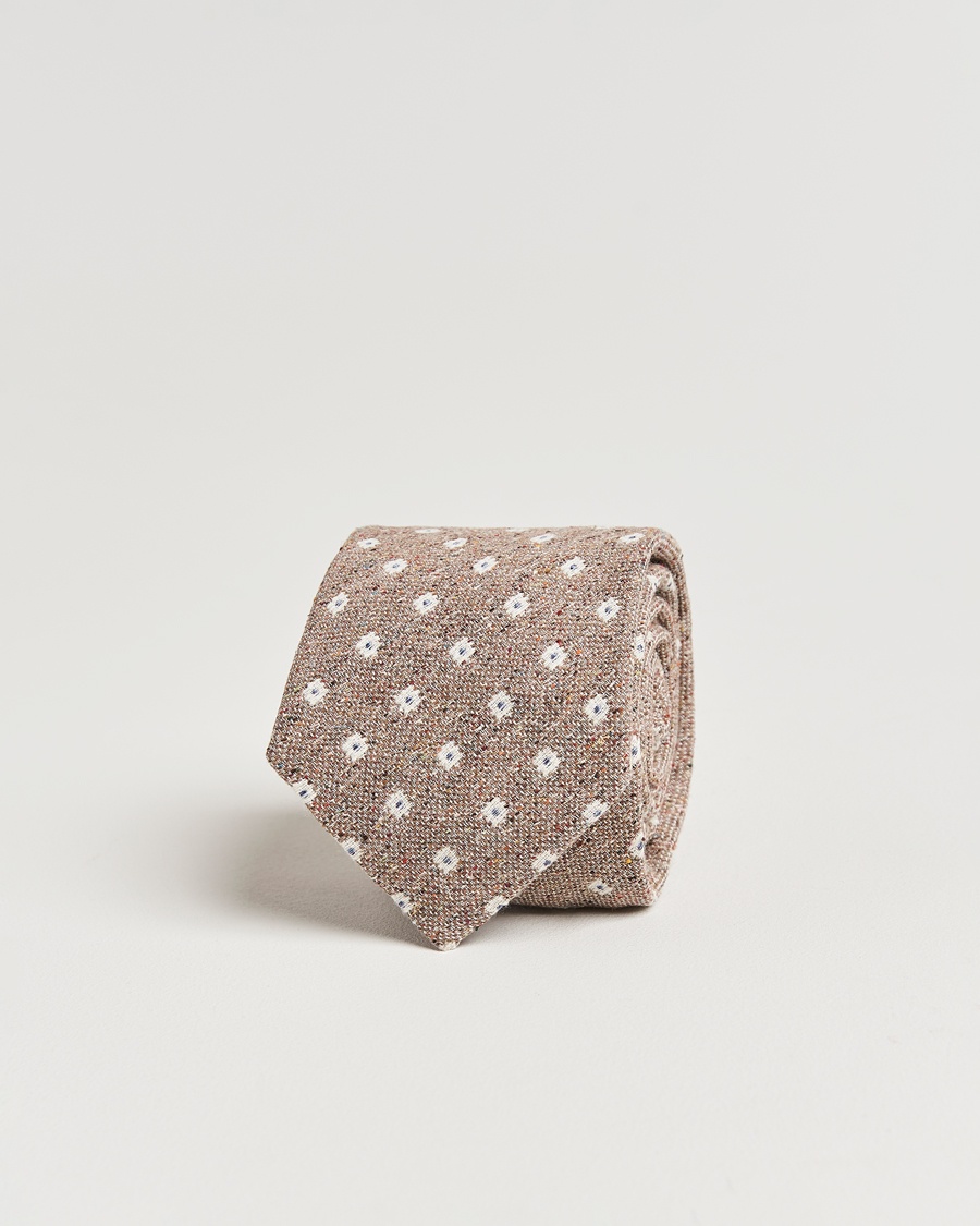 Heren | Business & Beyond - Formal | Amanda Christensen | Silk/Cotton Bourette 8cm Tie Sand