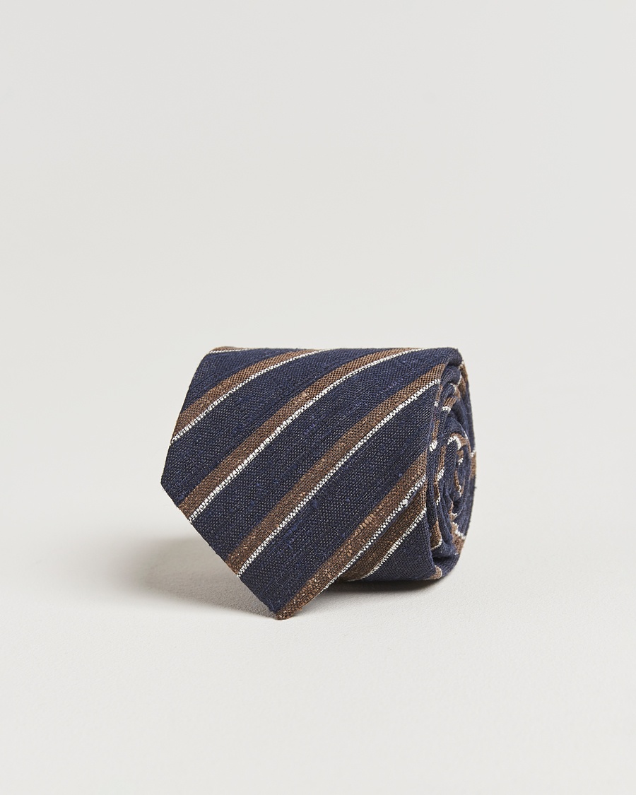 Heren | Business & Beyond - Formal | Amanda Christensen | Silk Shantung Striped 8cm Tie Navy