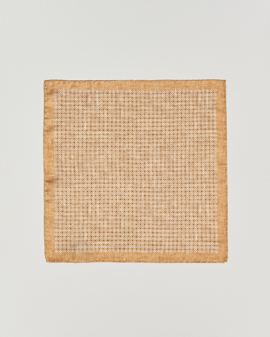Heren | Business & Beyond - Formal | Amanda Christensen | Silk Twill Printed Flower Pocket Square Yellow