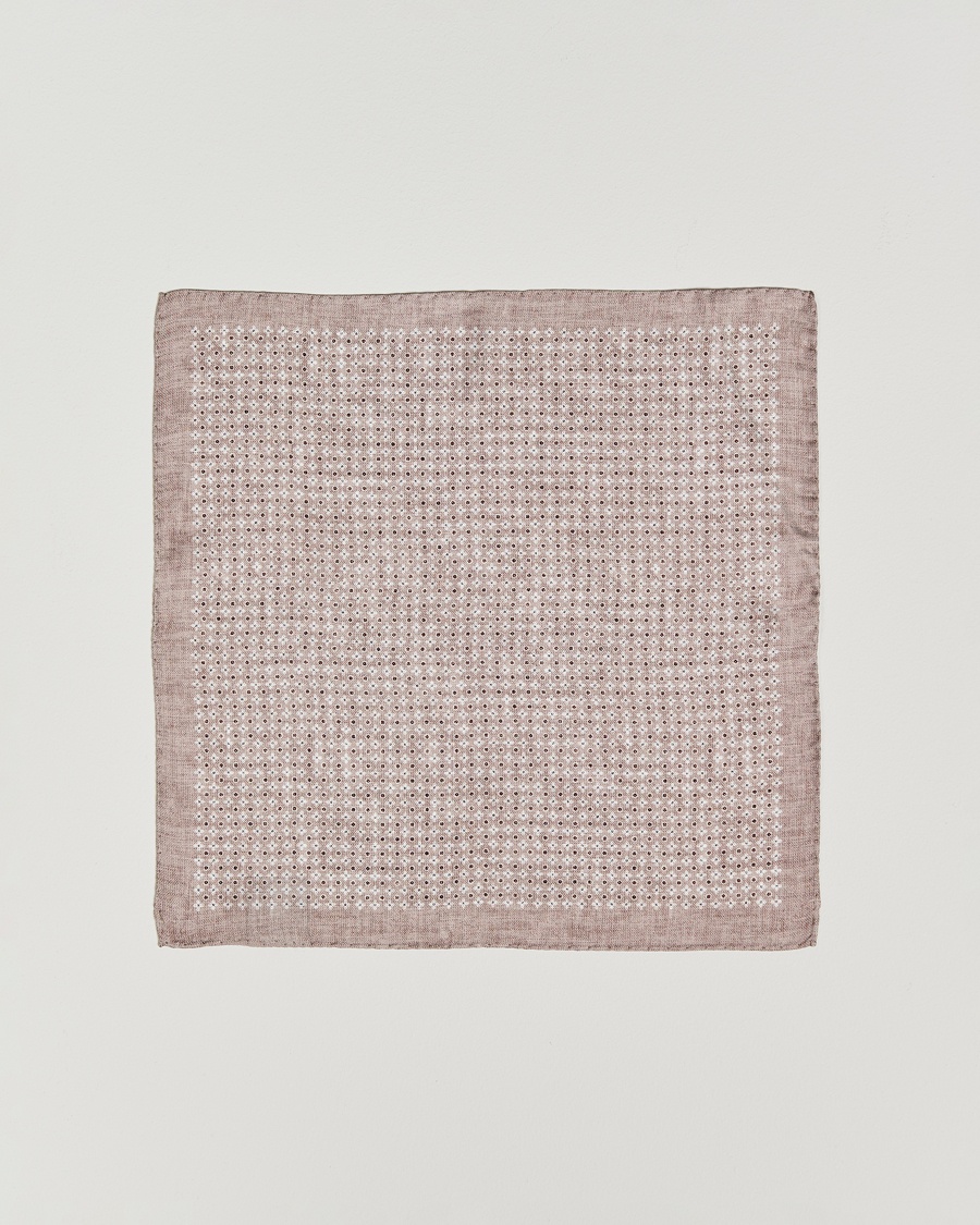 Heren | Business & Beyond - Formal | Amanda Christensen | Silk Twill Printed Flower Pocket Square Sand