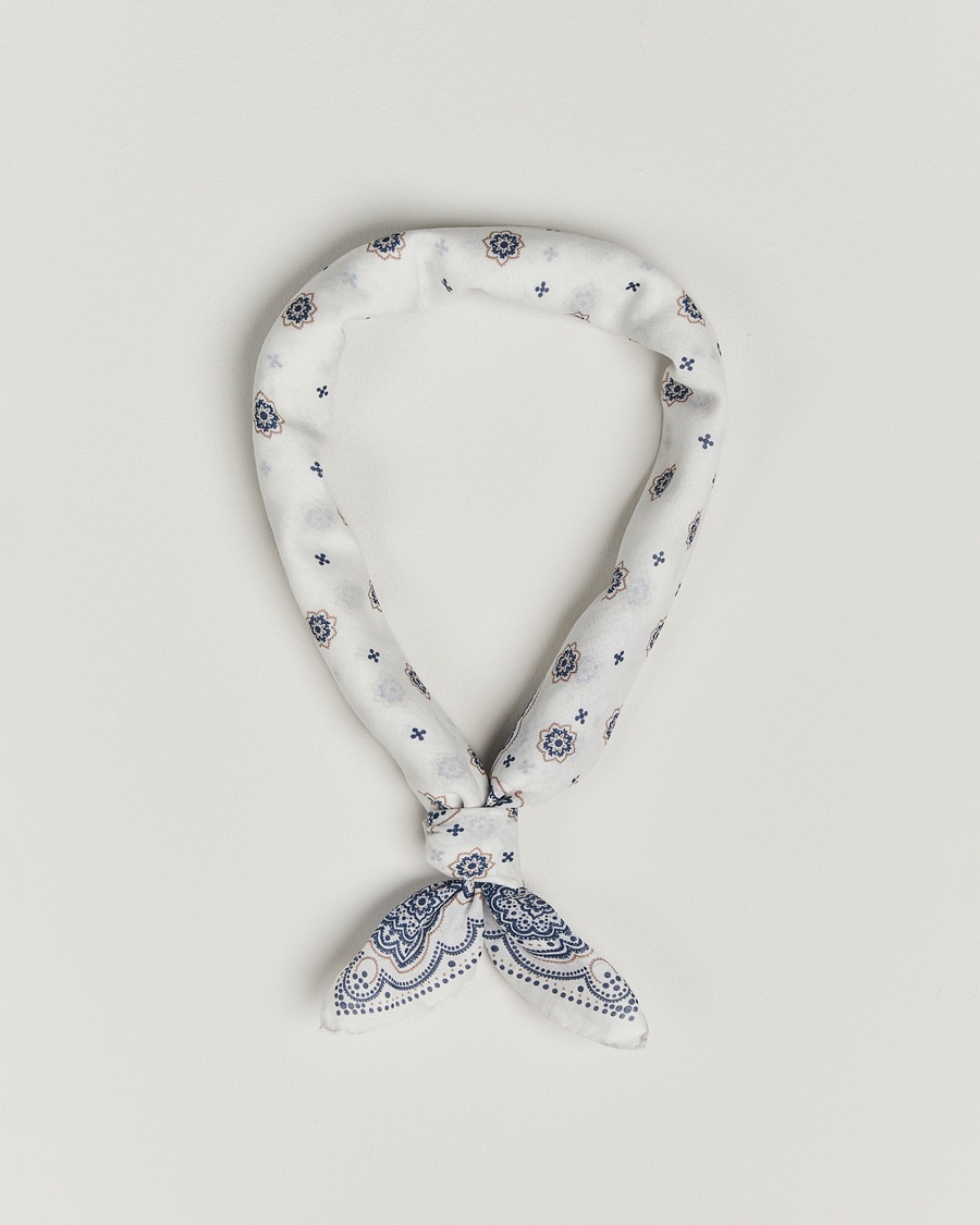 Heren | Business & Beyond - Formal | Amanda Christensen | Cotton Voilé Printed Medallion Bandana Cream