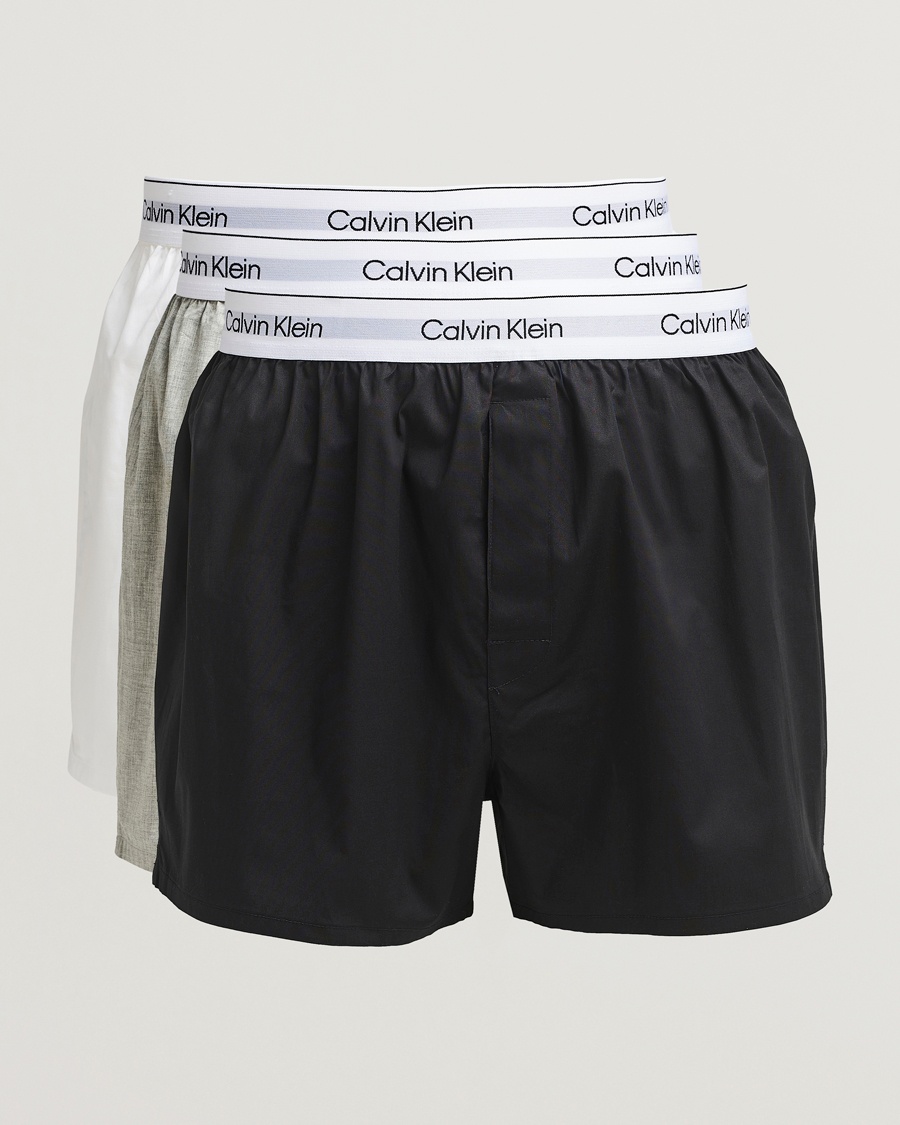 Calvin Klein 3-Pack Cotton Boxer Shorts White/Black/Grey – Meerkleurig