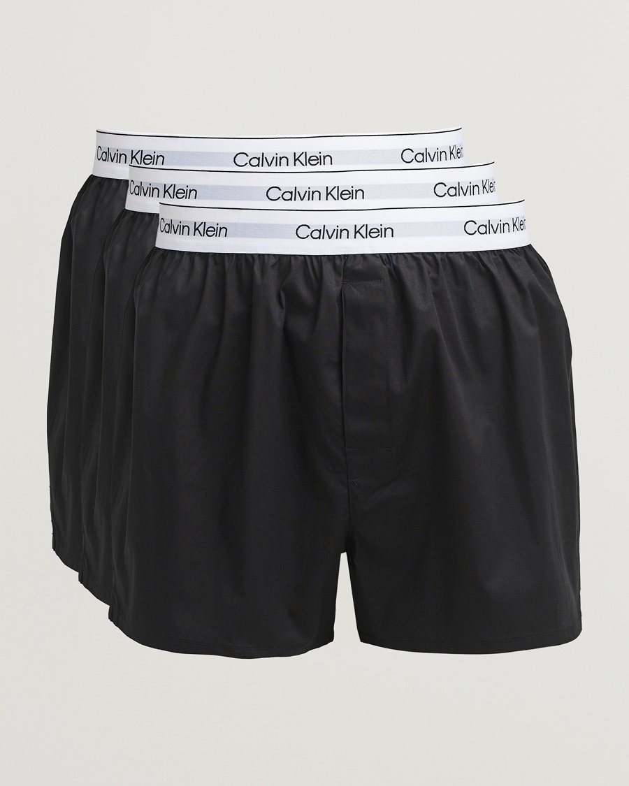 Calvin Klein 3-Pack Cotton Boxer Shorts Black – Zwart