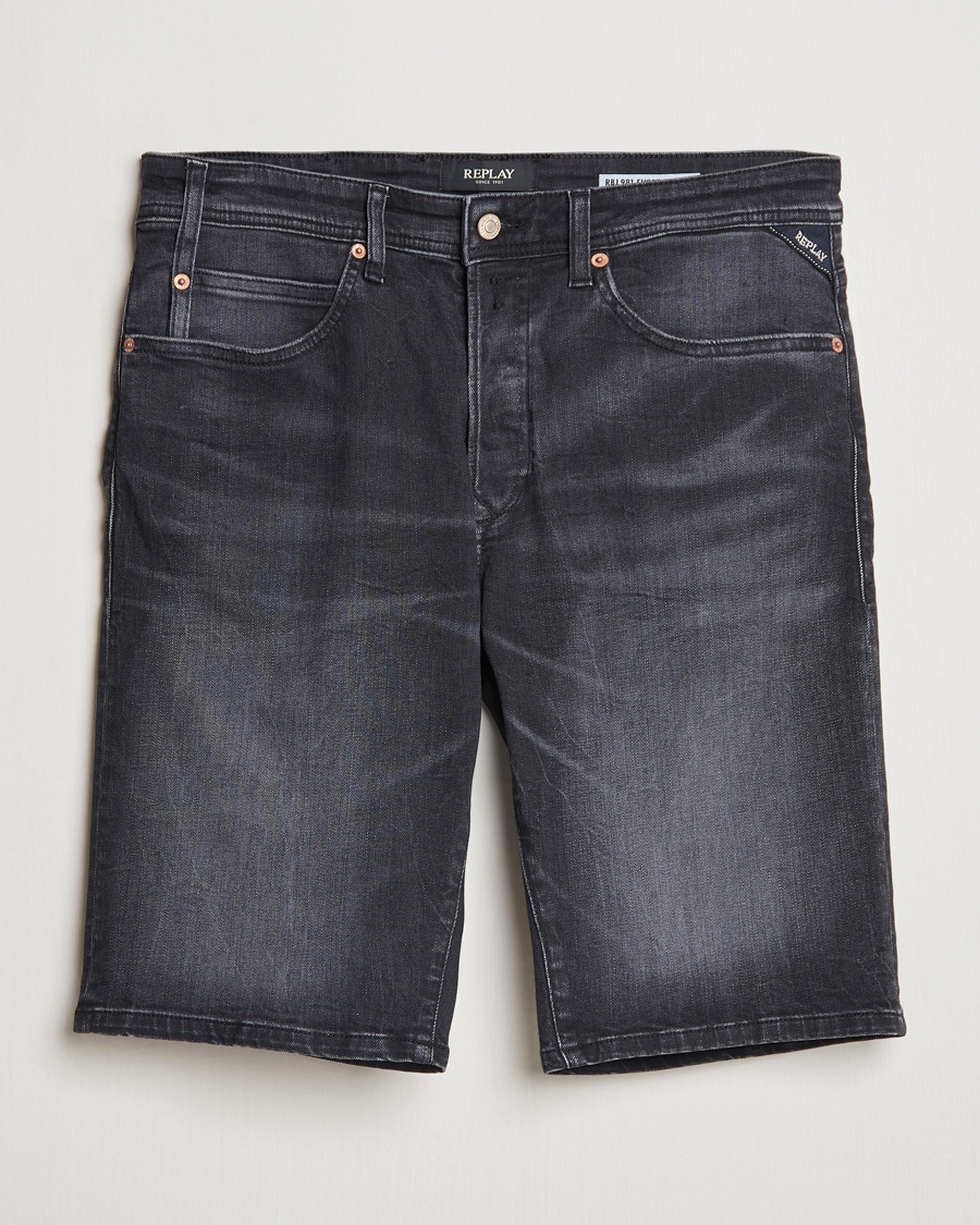 Heren | | Replay | RBJ981 Stretch Denim Shorts Washed Black