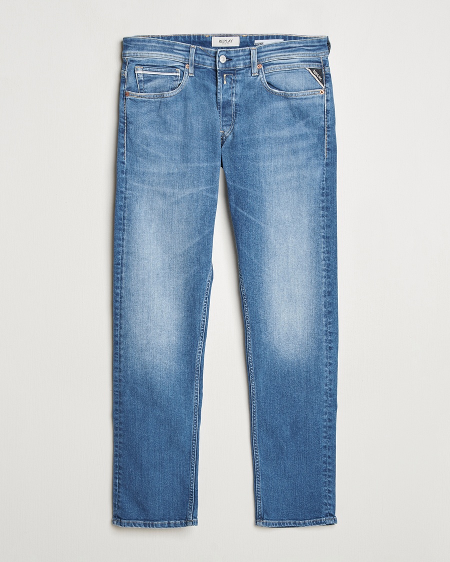 Replay Grover Straight Fit Stretch Eco Plus Jeans Medium Blue – Blauw