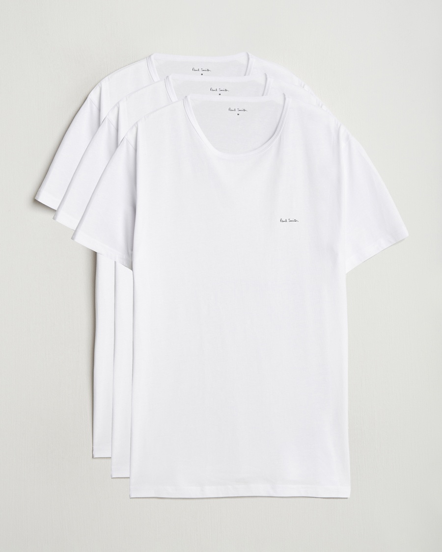 Heren | Best of British | Paul Smith | 3-Pack Crew Neck T-Shirt White