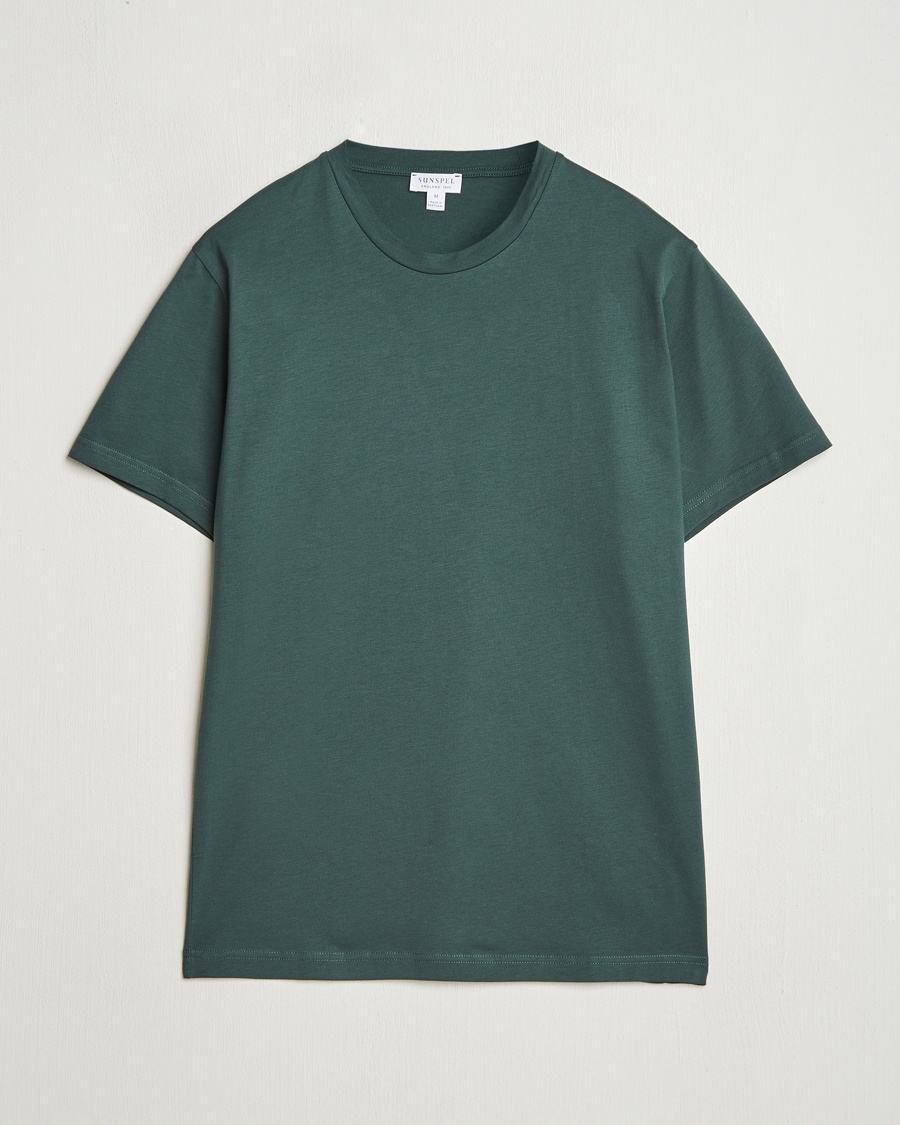 Heren | | Sunspel | Riviera Midweight T-Shirt Holly Green