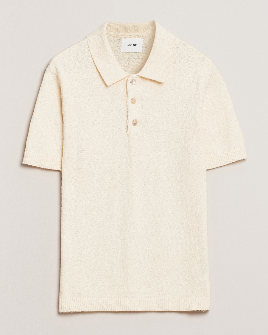NN07 Randy Knitted Polo Ecru – Wit