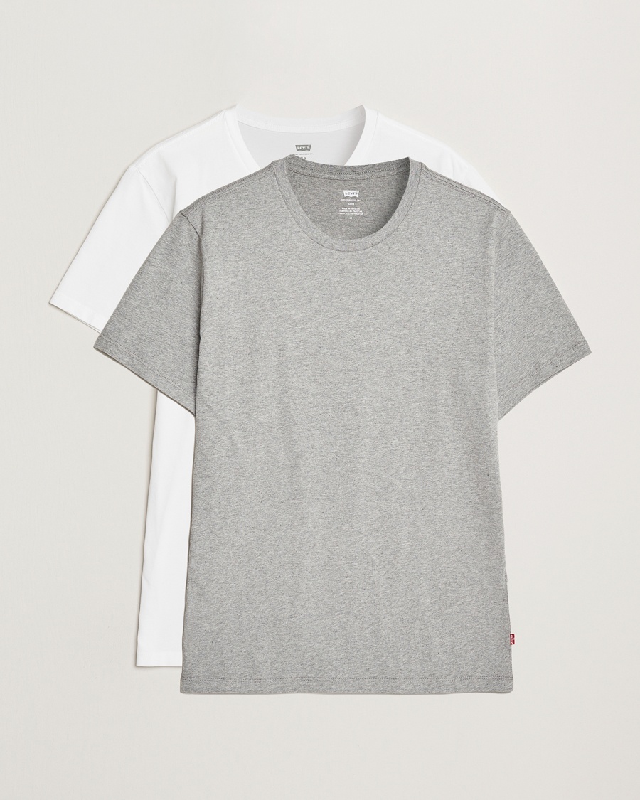 Levi's 2-Pack Crew Neck T-Shirt White/Grey Heather – Grijs