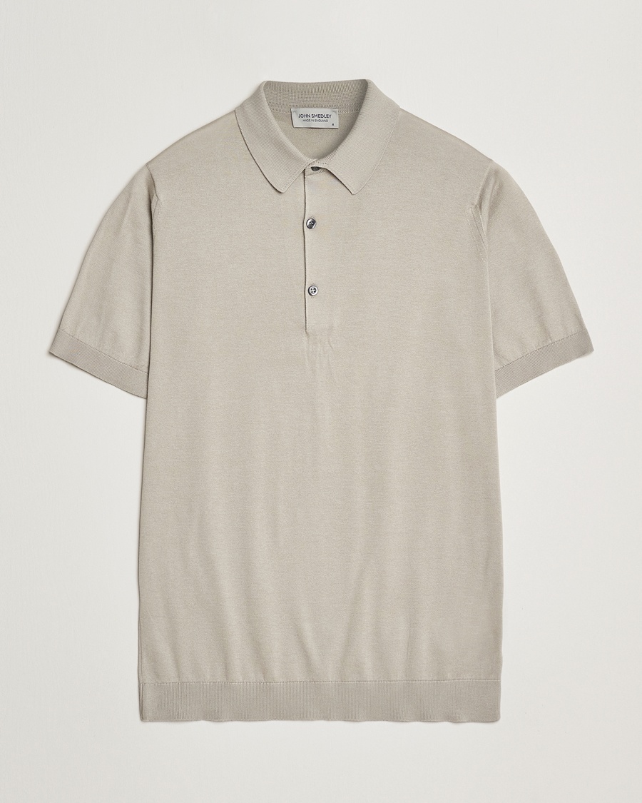 John Smedley Adrian Slim Fit Sea Island Polo Parchment – Beige