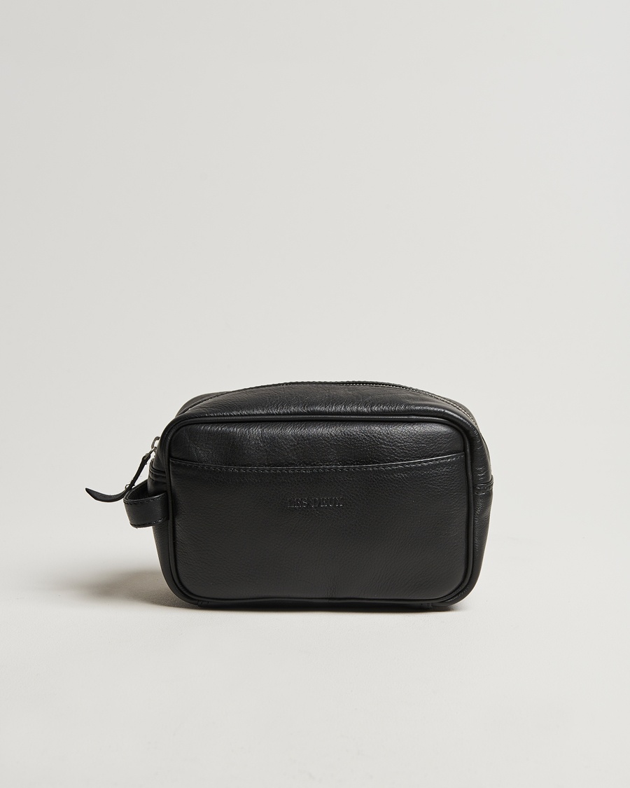 LES DEUX Leather Washbag Black – Zwart