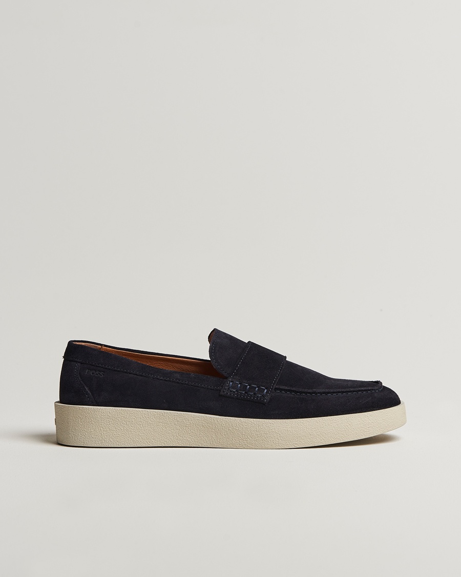 Heren | Instappers | BOSS BLACK | Clay Suede Loafer Dark Blue