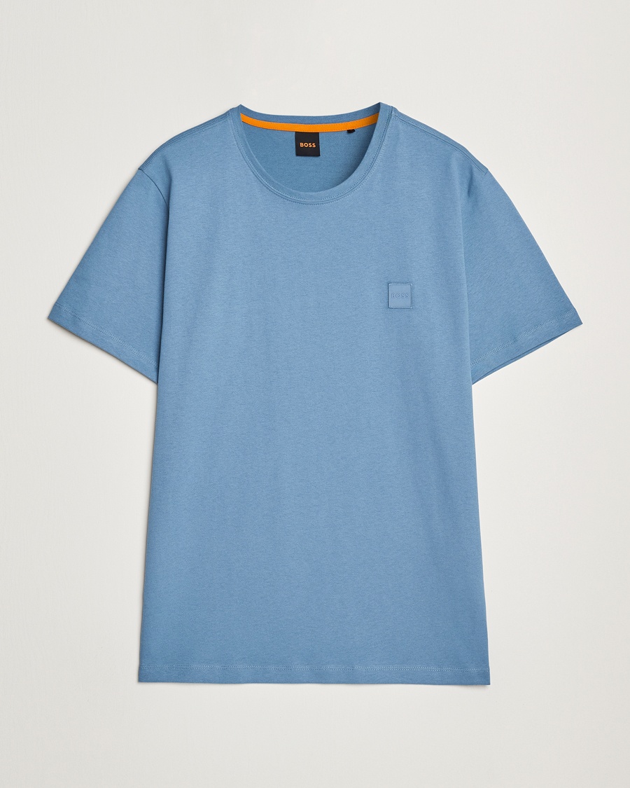 Heren | T-shirts | BOSS ORANGE | Tales Logo Crew Neck T-Shirt Light Blue