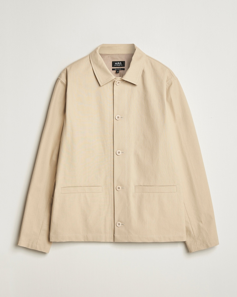 Heren | Jassen | A.P.C. | Rodney Textured Cotton Overshirt Beige