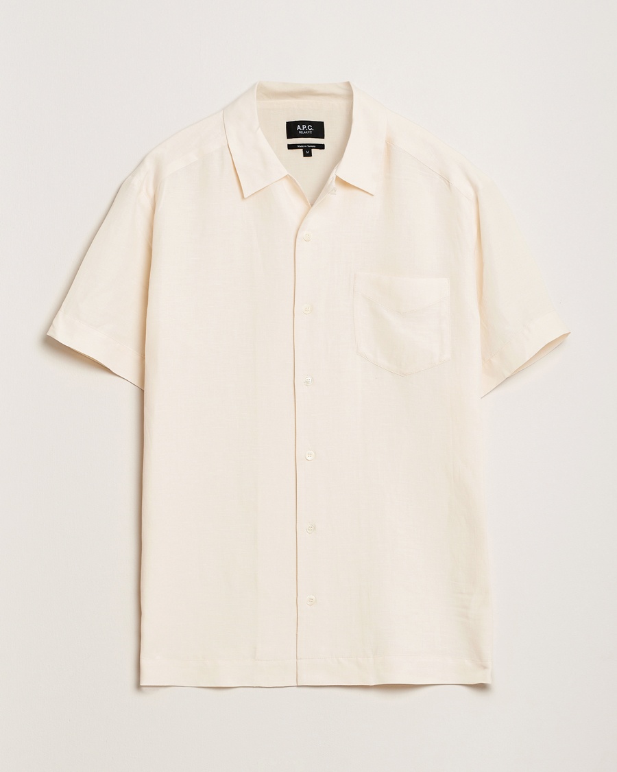 Heren | Overhemden | A.P.C. | Roy Woven Short Sleeve Shirt Ecru