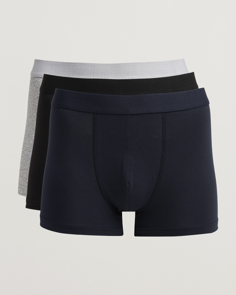 Bread & Boxers 3-Pack Boxer Brief Grey/Navy/Black – Blauw