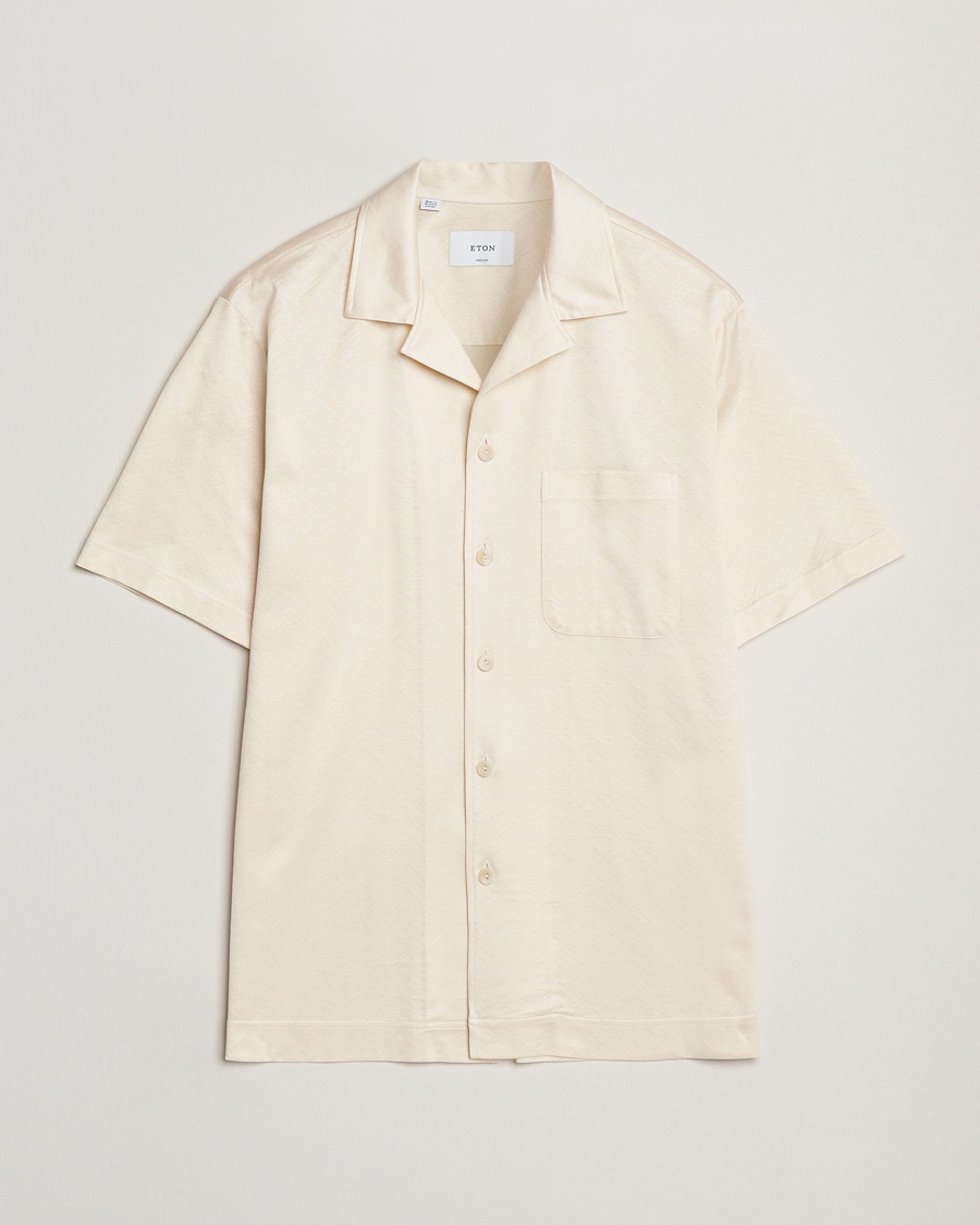 Heren | Eton | Eton | Filo Di Scozia Short Sleeve Shirt Off White