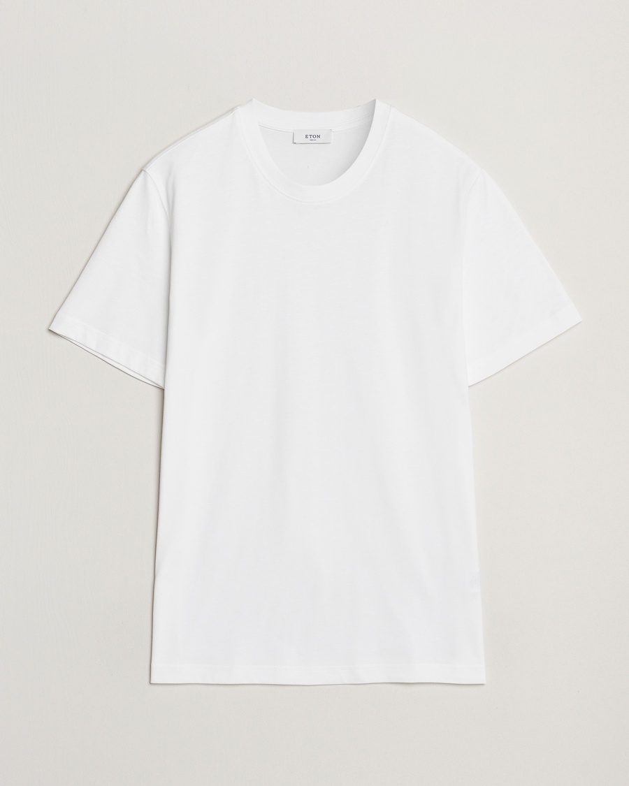 Eton Mercerized Jersey Crew Neck T-Shirt White – Wit