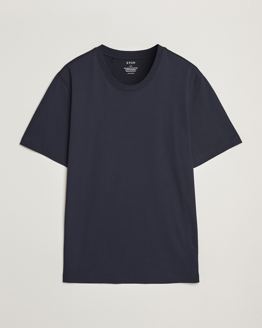 Eton Mercerized Jersey Crew Neck T-Shirt Navy Blue – Blauw