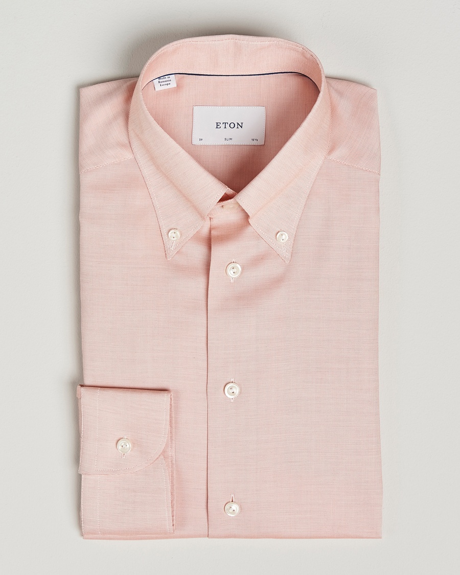 Heren | Loyaliteitsaanbieding | Eton | Slim Fit Wrinkle Free Oxford Shirt Orange