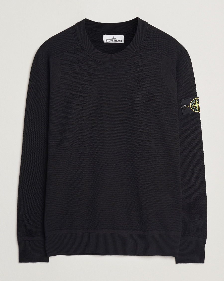 Heren | | Stone Island | Micro Stitch Organic Cotton Crew Black