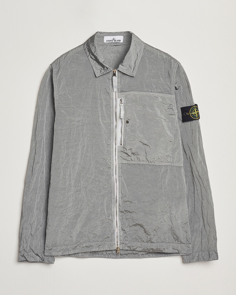 Heren | Lentejassen | Stone Island | Nylon Metal Zip Overshirt Pearl Grey