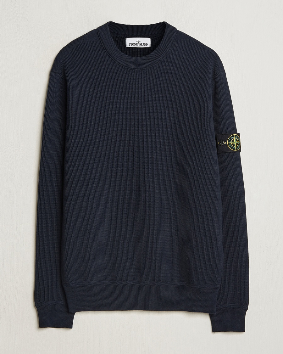 Heren | | Stone Island | Ribbed Soft Organic Cotton Crewneck Navy Blue