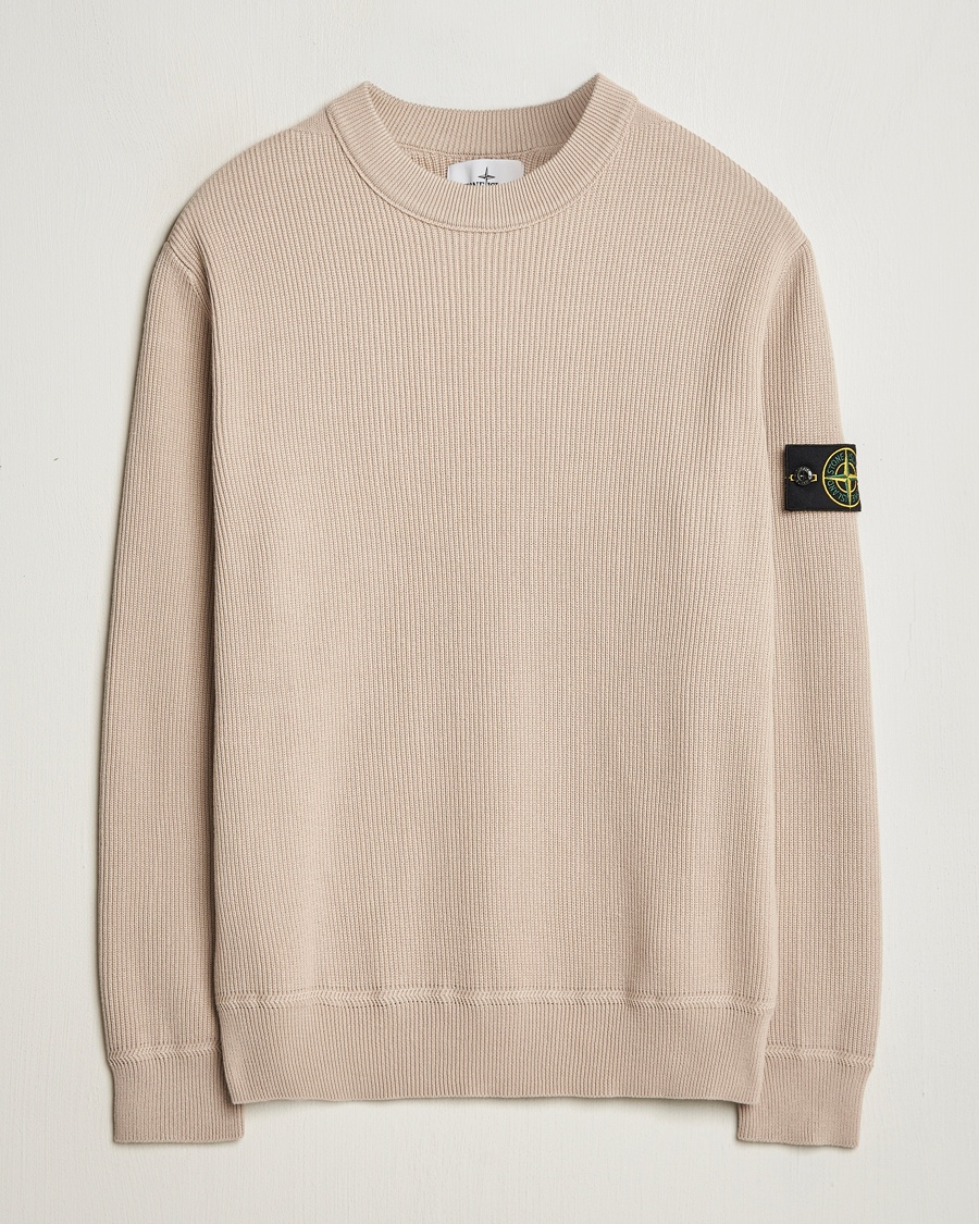Heren | | Stone Island | Ribbed Soft Organic Cotton Crewneck Desert