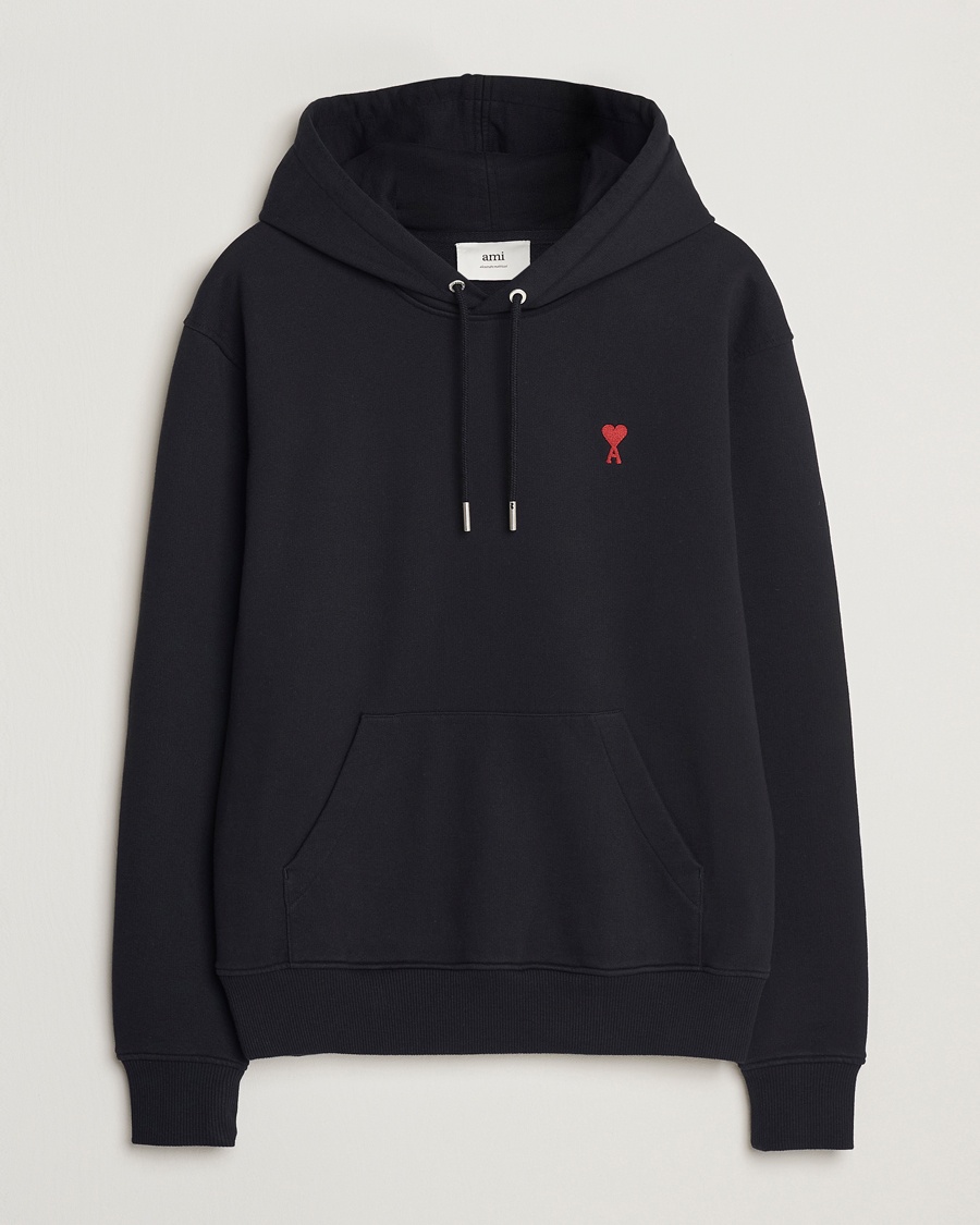 AMI Heart Logo Hoodie Black – Zwart