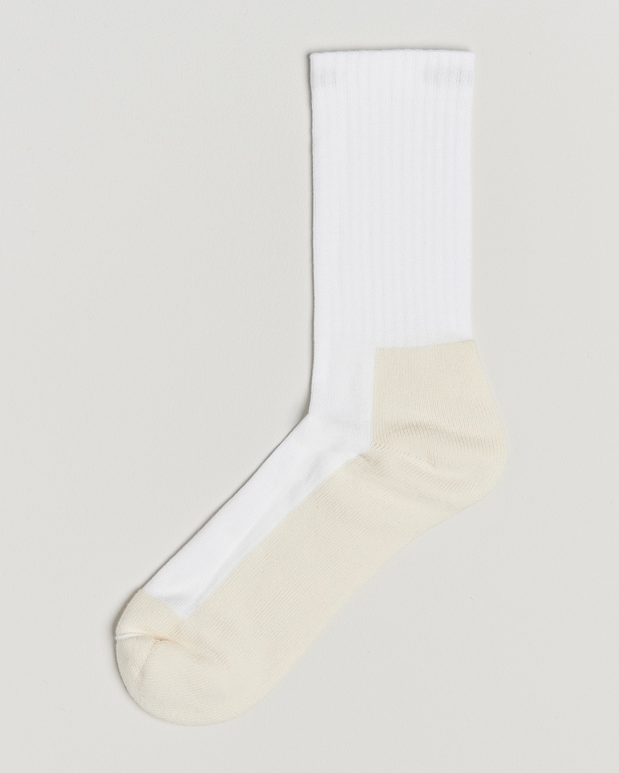 Sweyd Two Tone Cotton Socks Off White/White – Wit