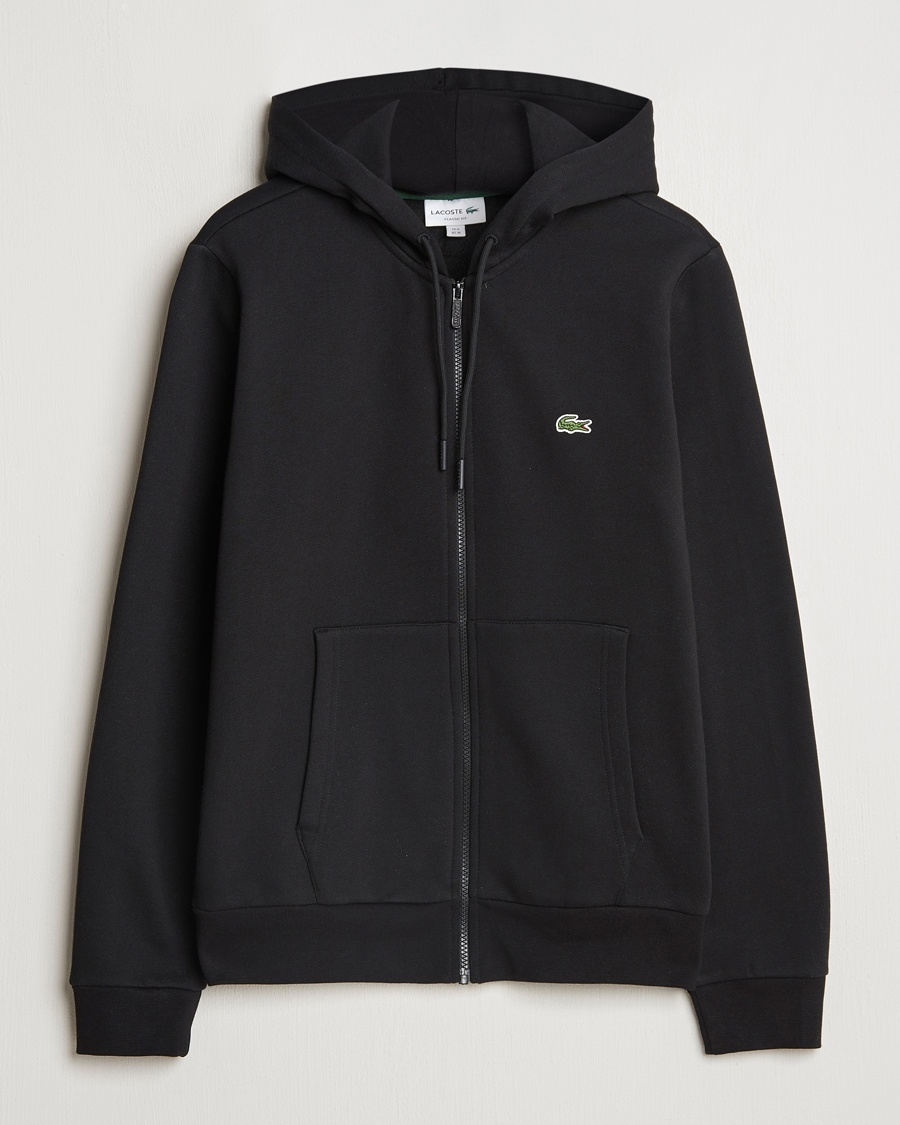 Lacoste Full Zip Hoodie Black – Zwart
