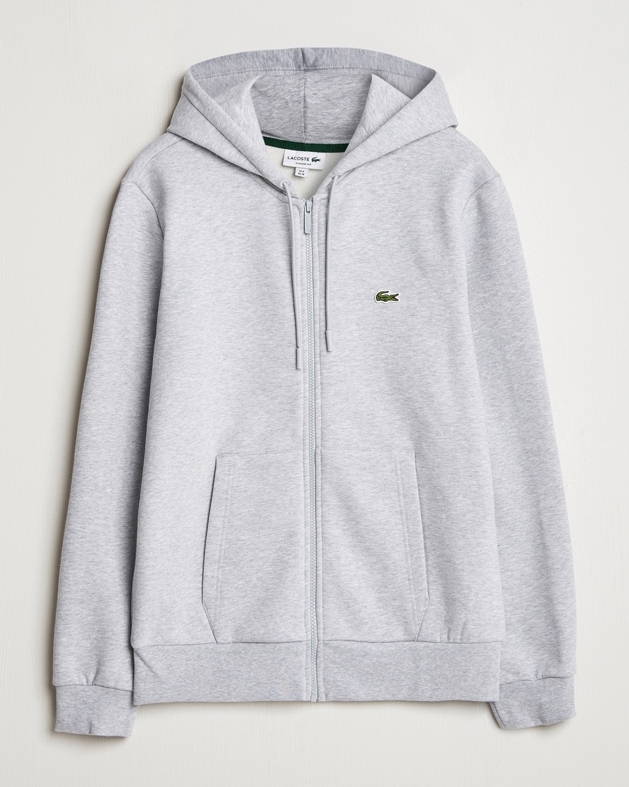 Lacoste Full Zip Hoodie Silver Chine – Grijs