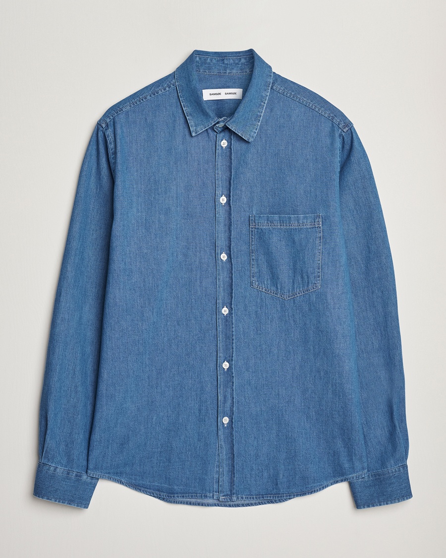 Heren | Business & Beyond | Samsøe Samsøe | Ryan Chambray Shirt Light Blue