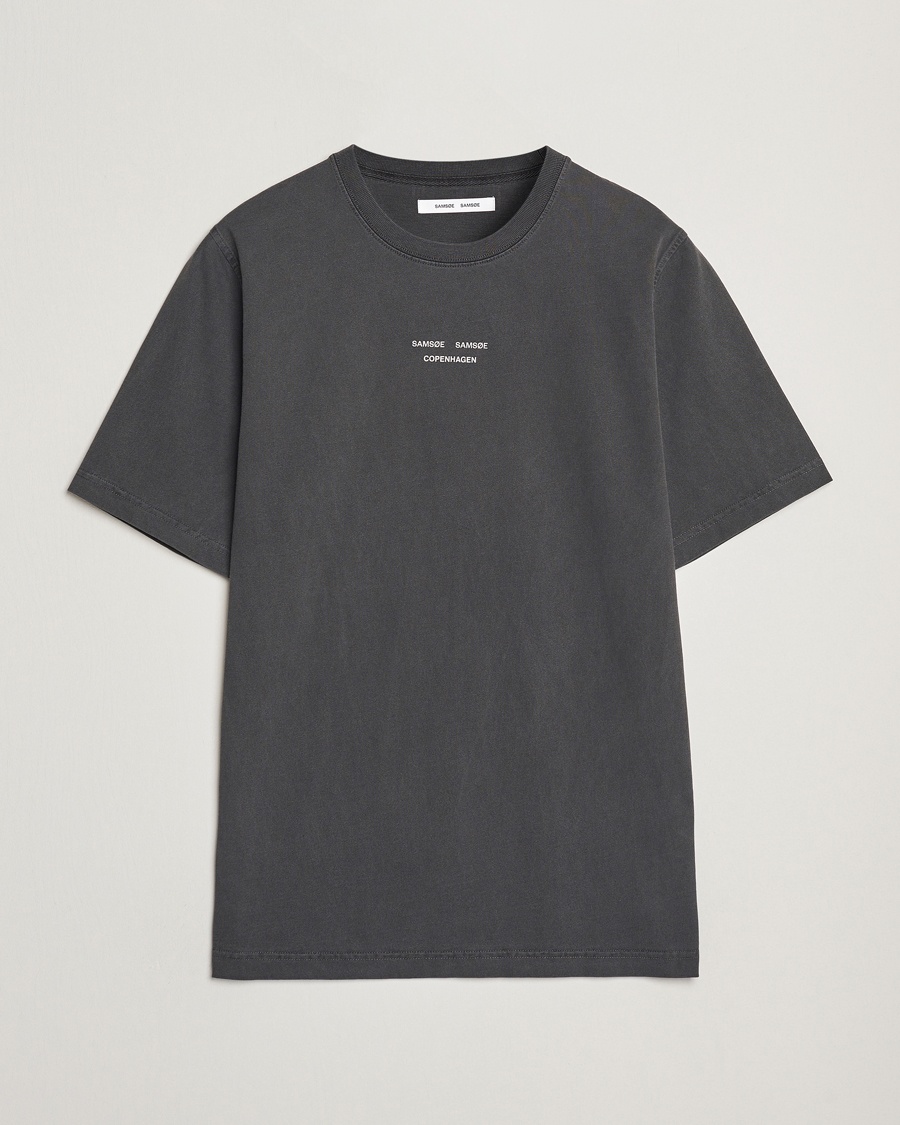 Heren | Kleding | Samsøe Samsøe | Marcus Center Logo T Crew Neck T-Shirt Washed Black