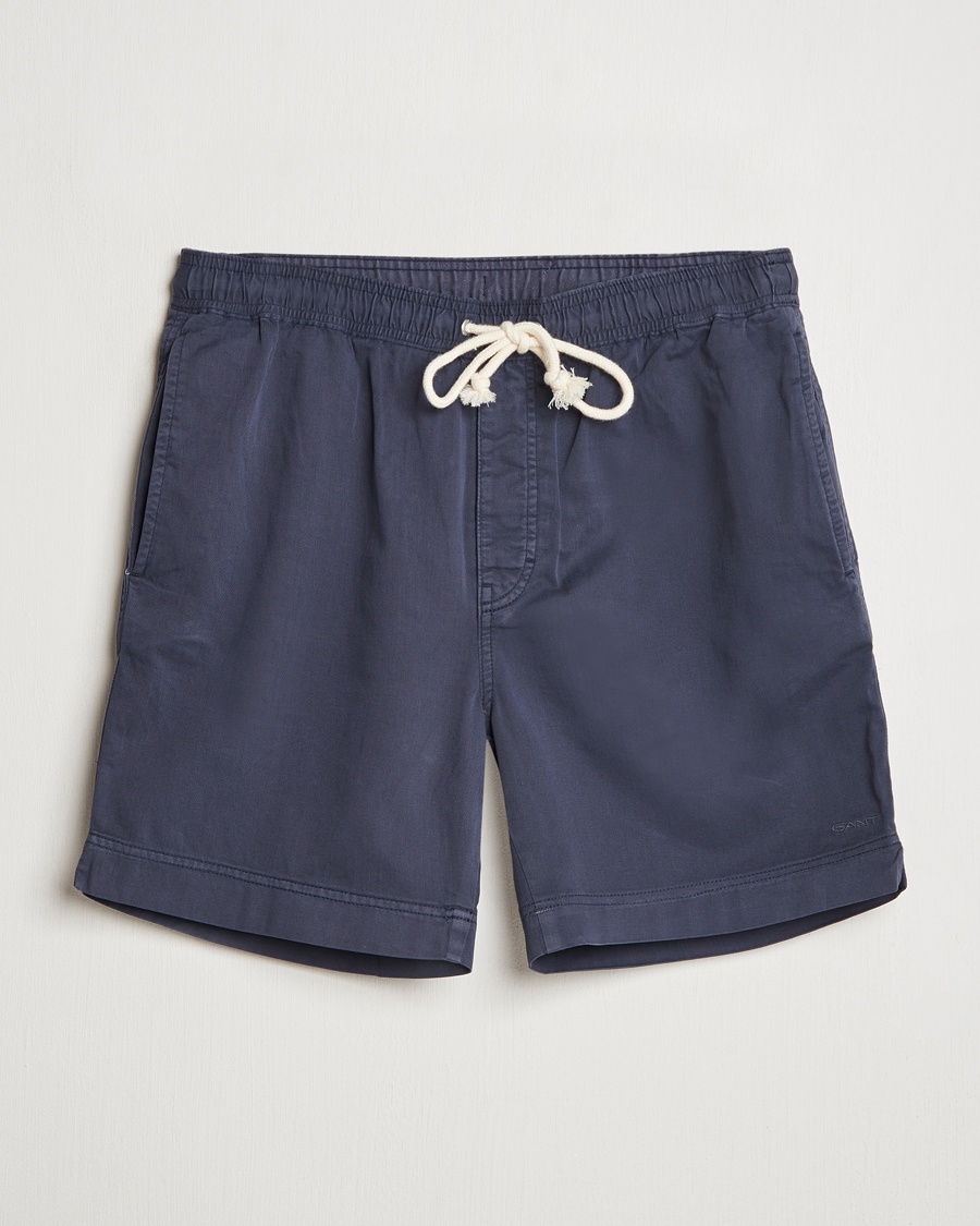 Heren | Trekkoord shorts | GANT | Regular Sunfaded Drawstring Shorts Evening Blue
