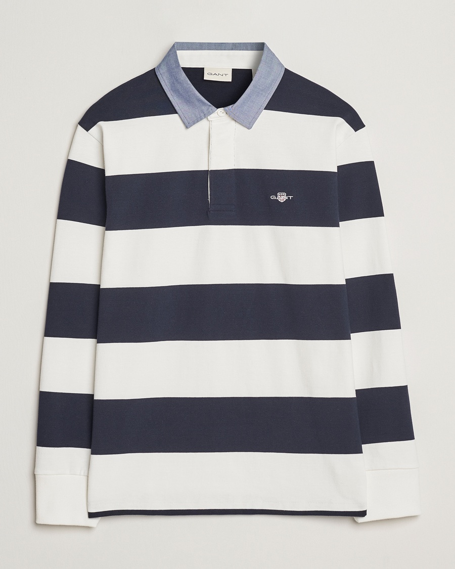 Gant Chambray Barstriped Rugger Eggshell – Blauw