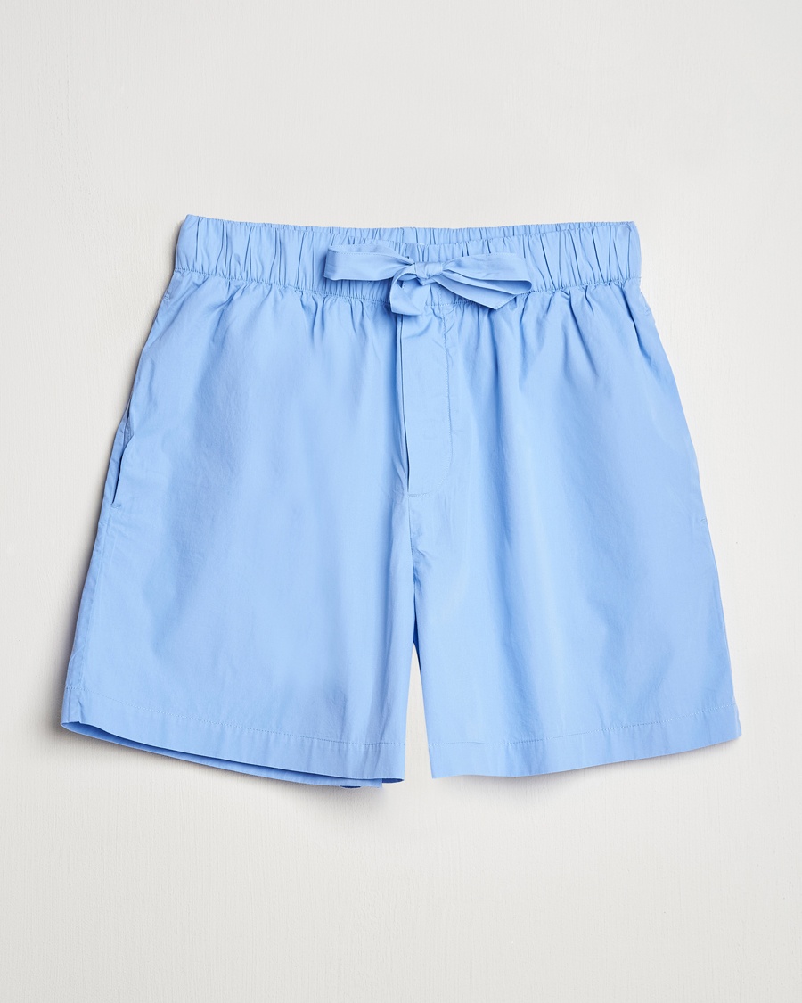 Tekla Poplin Pyjama Shorts Cornflower Blue – Blauw