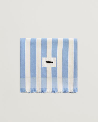 Tekla TeklaOrganic Terry Beach TowelMoro Stripes – Blauw