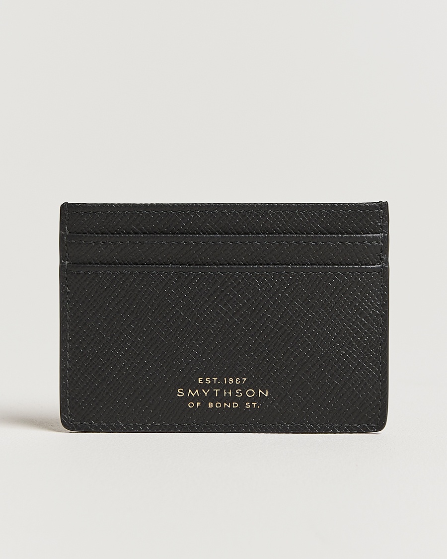 Smythson Panama Flat Cardholder Black – Zwart